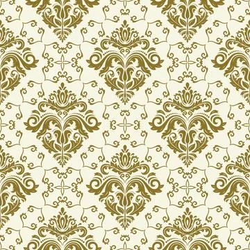 Classic Seamless Vector Fine Pattern With Arabesques 스톡 일러스트