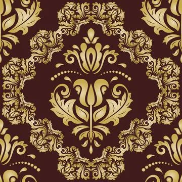 Classic Seamless Vector Fine Pattern With Arabesques イラスト素材