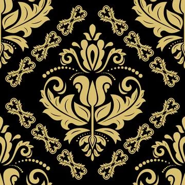 Classic Seamless Vector Fine Pattern With Arabesques Stock Illustration