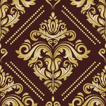 Classic Seamless Vector Fine Pattern With Arabesques Stock Illustration