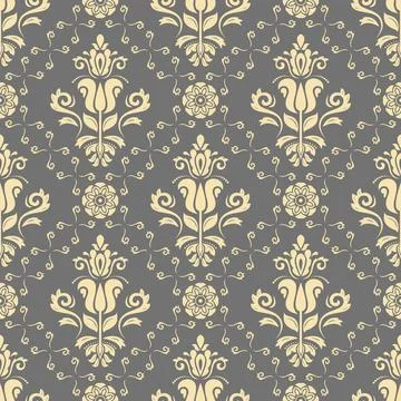 Classic Seamless Vector Fine Pattern With Arabesques Illustrazione stock