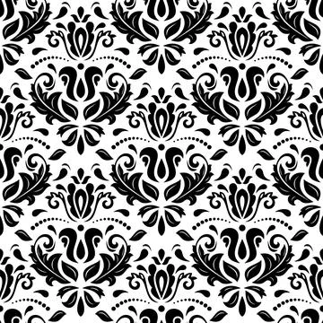Classic Seamless Vector Fine Pattern With Arabesques Stock Illustration