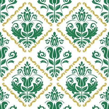 Classic Seamless Vector Fine Pattern With Arabesques Stock Illustration