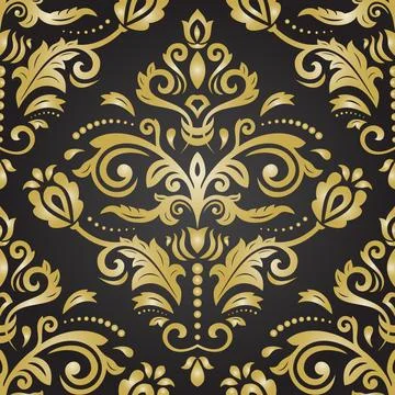 Classic Seamless Vector Fine Pattern With Arabesques Stockillustratie