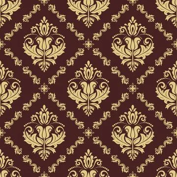 Classic Seamless Vector Fine Pattern With Arabesques Illustrazione stock