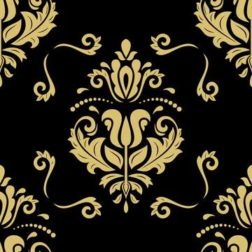 Classic Seamless Vector Fine Pattern With Arabesques Stock Illustration