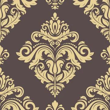 Classic Seamless Vector Fine Pattern With Arabesques Illustrazione stock