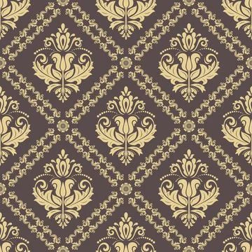 Classic Seamless Vector Fine Pattern With Arabesques イラスト素材