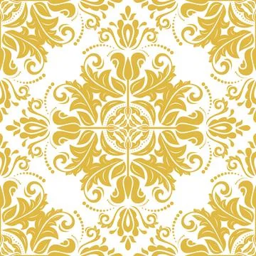 Classic Seamless Vector Fine Pattern With Arabesques 스톡 일러스트
