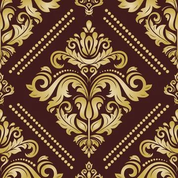 Classic Seamless Vector Fine Pattern With Arabesques Illustrazione stock