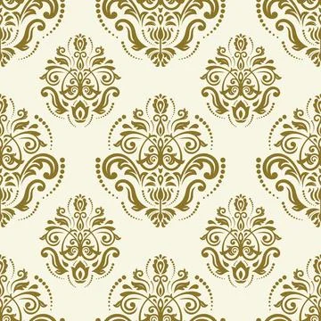Classic Seamless Vector Fine Pattern With Arabesques イラスト素材