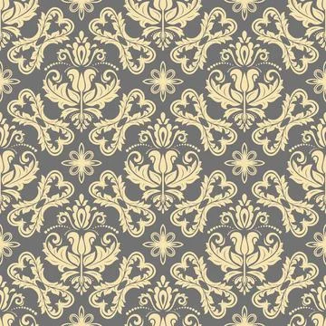 Classic Seamless Vector Fine Pattern With Arabesques イラスト素材