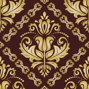 Classic Seamless Vector Fine Pattern With Arabesques Illustrazione stock