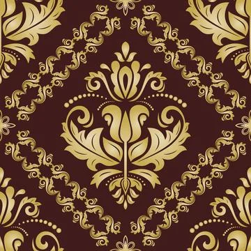 Classic Seamless Vector Fine Pattern With Arabesques Illustrazione stock