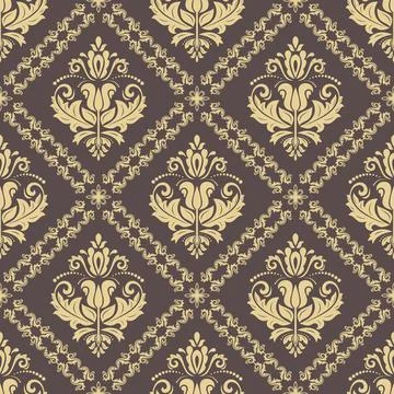 Classic Seamless Vector Fine Pattern With Arabesques Stock Illustration