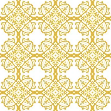 Classic Seamless Vector Fine Pattern With Arabesques Illustrazione stock
