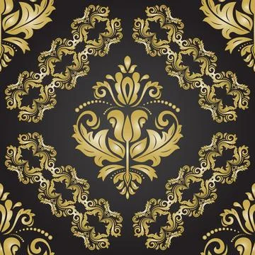 Classic Seamless Vector Fine Pattern With Arabesques Illustrazione stock