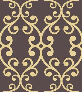 Classic Seamless Vector Fine Pattern With Arabesques Illustrazione stock