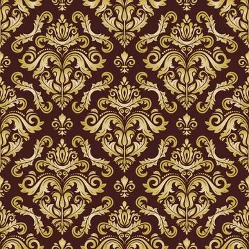 Classic Seamless Vector Fine Pattern With Arabesques 스톡 일러스트