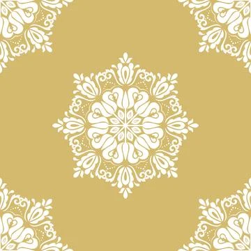 Classic Seamless Vector Fine Pattern With Arabesques Stockillustratie