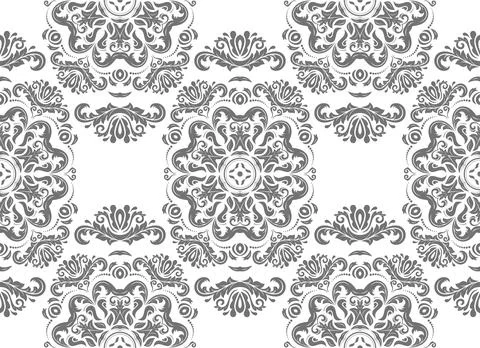 Classic Seamless Vector Fine Pattern With Arabesques Stockillustratie
