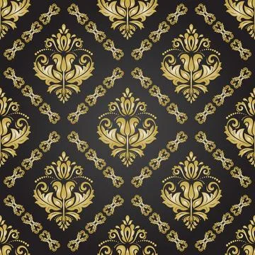 Classic Seamless Vector Fine Pattern With Arabesques Illustrazione stock