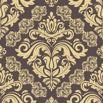 Classic Seamless Vector Fine Pattern With Arabesques Stockillustratie
