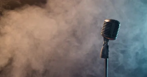 A classic shinny microphone Stock Footage 146878578
