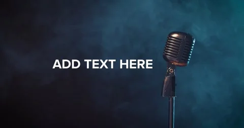 A classic shinny microphone with text Stock Footage 146902476