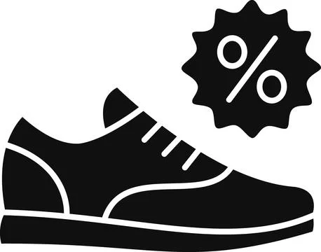 Classic shoe with discount percentage badge icon 库存插图