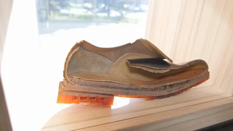 Classic shoes cut in half Stock Footage 111880017