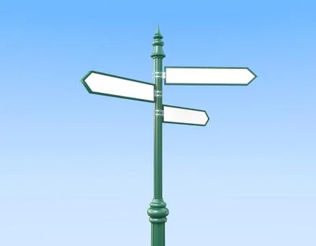 Classic sign post and three signs sky Stock Illustration