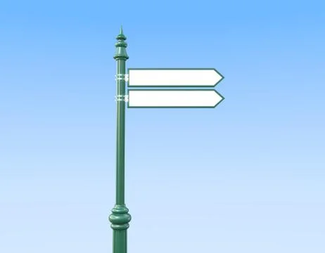 Classic sign post with two signs sky Stock Illustration