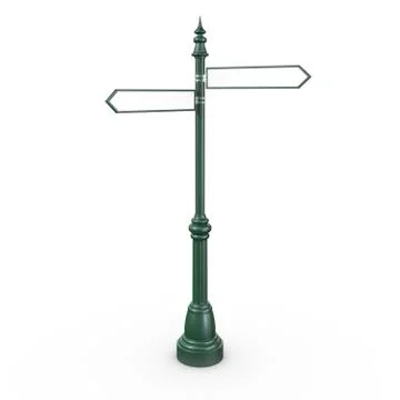 Classic sign post with two stacked signs Stock Illustration