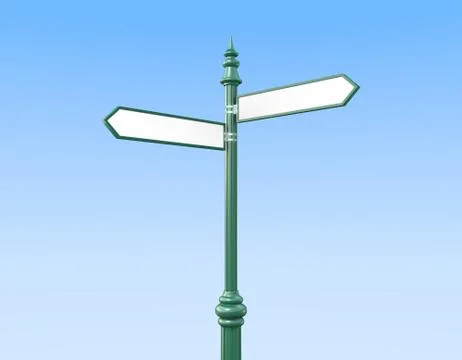 Classic sign post with two stacked signs sky Stock Illustration