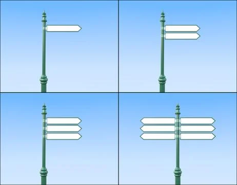 Classic sign posts collection sky Stock Illustration