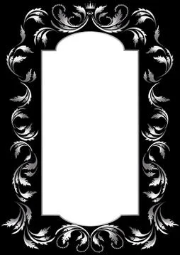 Classic silver frame in the Gothic style Stock Illustration