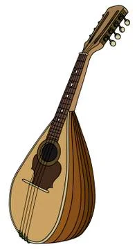 Classic small mandolin Stock Illustration