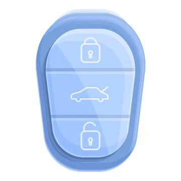 Classic smart car key icon, cartoon style Illustrazione stock