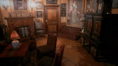 Classic smoking cigar room Stock Footage 135925922