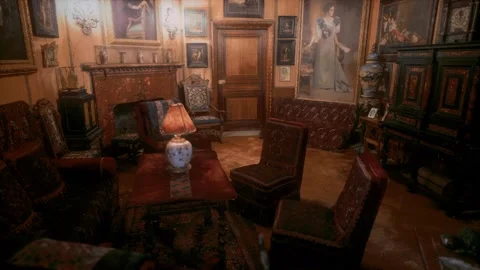 Classic smoking cigar room Stock Footage 139410199