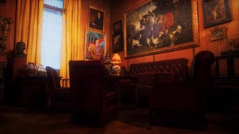 Classic smoking cigar room Stock Footage 142715071