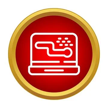 Classic snake video game playing on laptop screen Stockillustratie