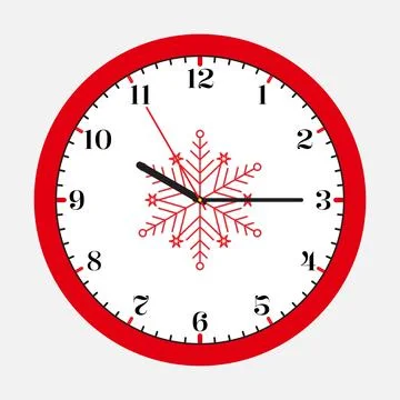 Classic Snowflake Wall Clock 库存插图