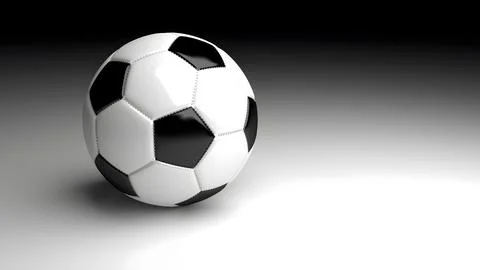 Classic Soccer Ball 3D Render on Studio Background Stockillustratie