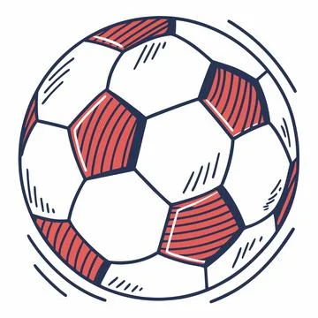 Classic Soccer Ball Flat Vector Icon Stock Illustration