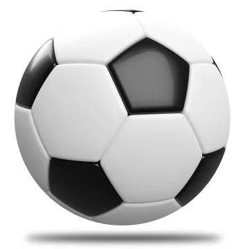 Classic soccer ball isolated on white background.3d rendering. Stock Photos