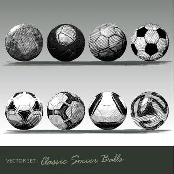 Classic soccer balls Stock Illustration