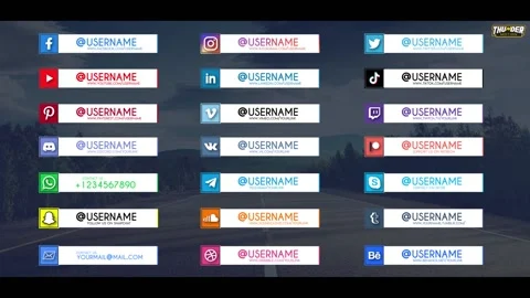 Classic Social Media Lower thirds Pack - After Effects Template Stock After Effects