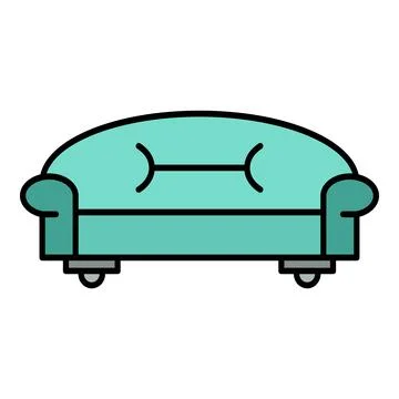 Classic sofa icon color outline vector Stock Illustration